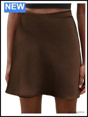 High Waist Tie Wrap Ruffle Mini Skirt A Line Flowy Short Skirt